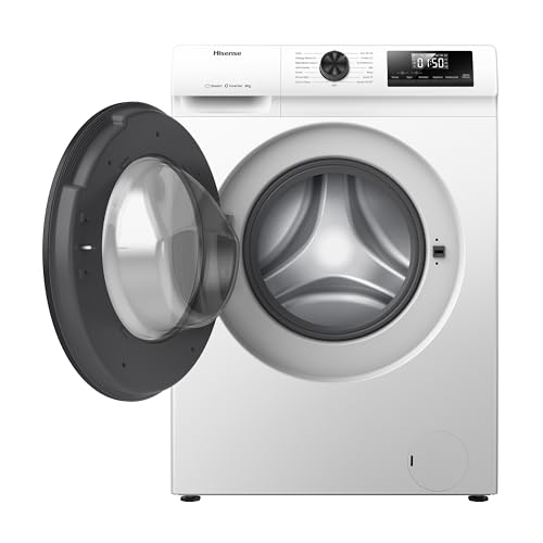 Hisense 1Q Series WF1Q8041BW Freestanding 8 KG Front Load Washing Durable Inverter Machine, Steam Wash, Quick Wash, 15 Washing Programs 1400 RPM White - Energy Rating A