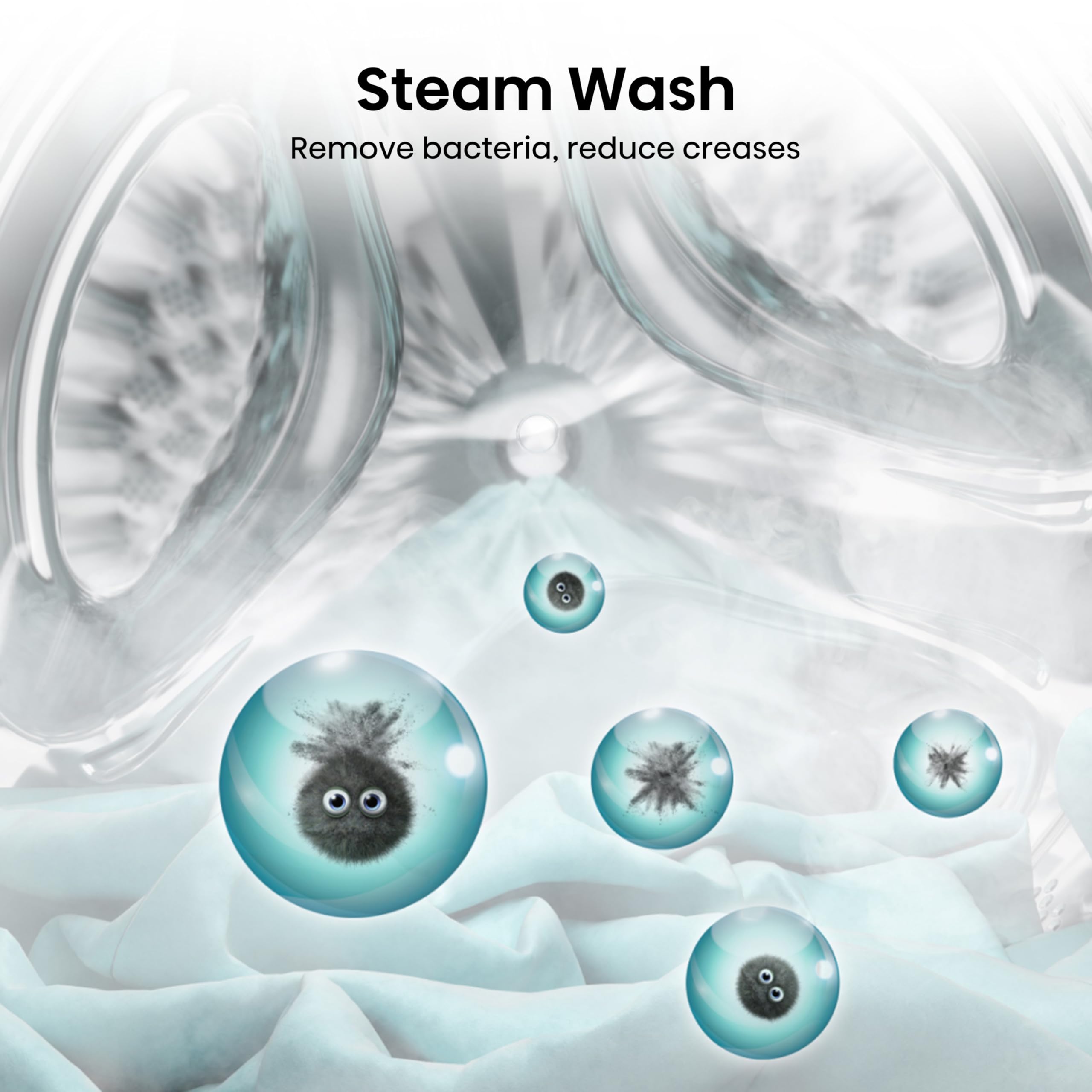 Hisense 1Q Series WF1Q8041BW Freestanding 8 KG Front Load Washing Durable Inverter Machine, Steam Wash, Quick Wash, 15 Washing Programs 1400 RPM White - Energy Rating A