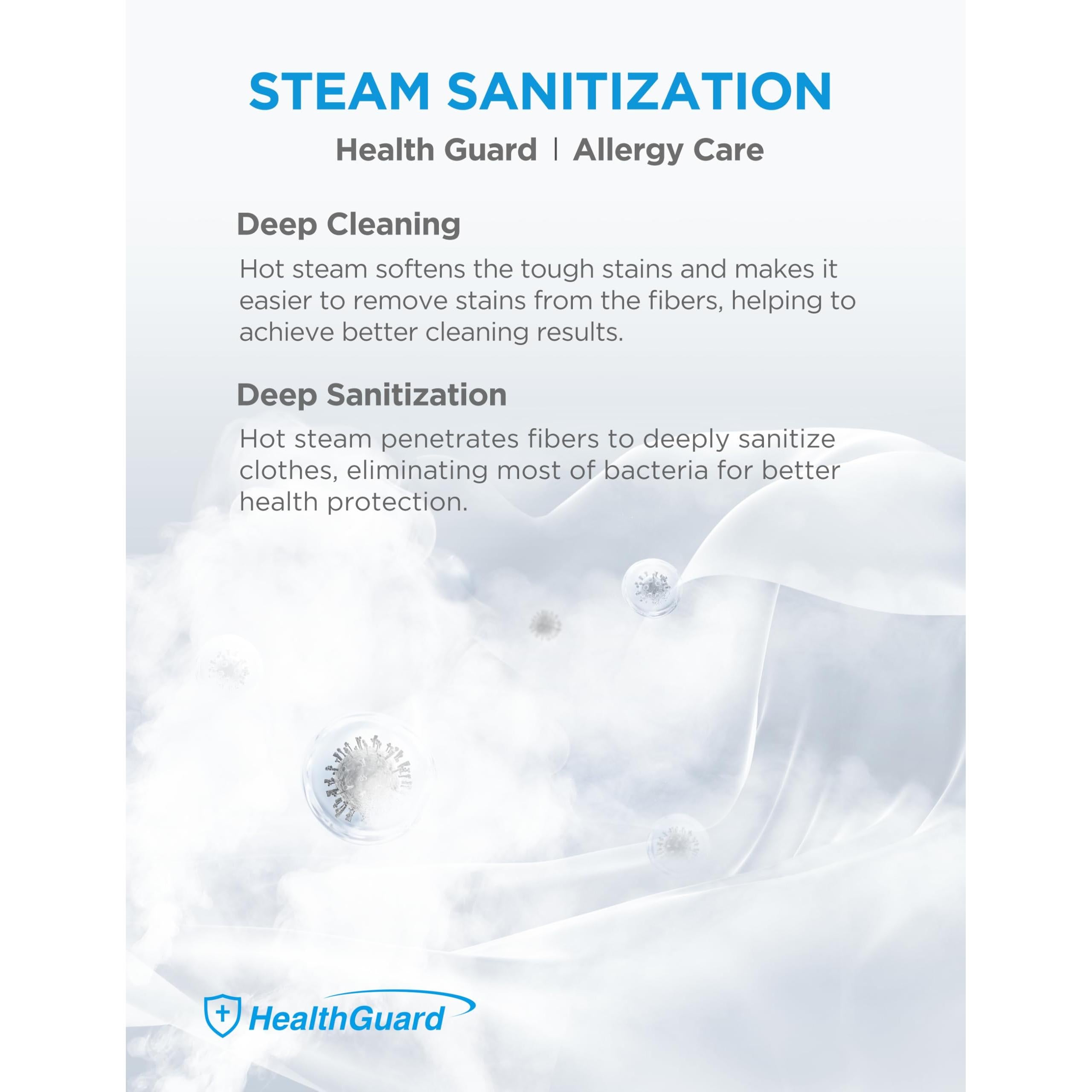 Midea Freestanding 8 KG Front Load Washing Machine Slim,A-10% Class,Steam Wash,Turbo Quick Wash,Durable Inverter BLDC,1400 RPM,White-MF110W80BA10/W-UK