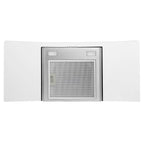 Russell Hobbs 90cm Dunstabzugshaube aus gebogenem Glas in Edelstahl mit 3 Geschwindigkeitsstufen, 1 x Kohlefilter, Abluft- oder Umluftbetrieb, 500m³/h Abluftleistung, Energieeffizienzklasse A+, RH90GCH92A1SS