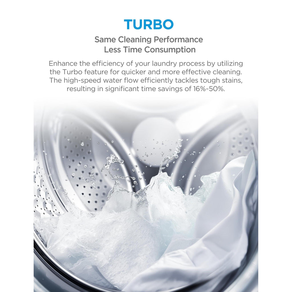 Midea Freestanding 8 KG Front Load Washing Machine Slim,A-10% Class,Steam Wash,Turbo Quick Wash,Durable Inverter BLDC,1400 RPM,White-MF110W80BA10/W-UK