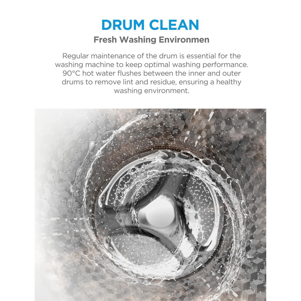 Midea Freestanding 8 KG Front Load Washing Machine Slim,A-10% Class,Steam Wash,Turbo Quick Wash,Durable Inverter BLDC,1400 RPM,White-MF110W80BA10/W-UK